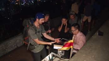 Alexander Rossi, Conor Daly, Cody Nickson, and Jessica Graf in The Amazing Race (2001)