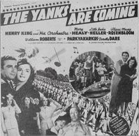 Dorothy Dare, Mary Healy, Jack Heller, Henry King, Maxie Rosenbloom, and Lynn Starr in The Yanks Are Coming (1942)