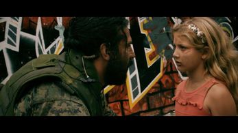 Still of Ryan Baumann and Jerry G. Angelo from the movie AMERICAN WARFIGHTER (2018). In the movie, Ryan's character (