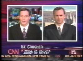 Mark Lund on CNN during the 2002 Winter Olympics in Salt Lake City.