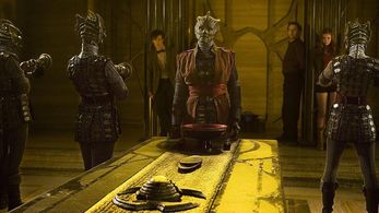 Neve McIntosh, Matt Smith, and Karen Gillan in Doctor Who (2005)