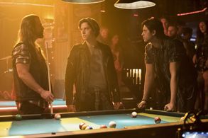 Scott McNeil, Cole Sprouse, and Jordan Connor in Riverdale (2017)