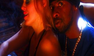 Reginald M. Jernigan Jr. and Candice Martin on set of film, Electronica.