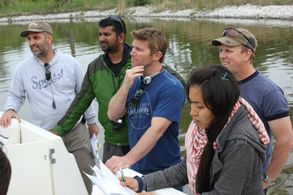 Filming on the boat in Paranormal Island (2013)