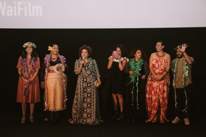 Sharon Whippy, Ofa Guttenbeil, Kiel McNaughton, Amberley Jo Aumua, and Matasila Freshwater at an event for Vai (2019)