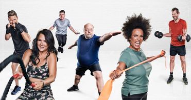 Sofia Wistam, Kalle Moraeus, Marika Carlsson, Patrick Ekwall, Magnus Wislander, and Viktor Frisk in Den stora hälsoresan