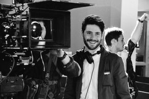 Grant Conversano on the set of Alma.