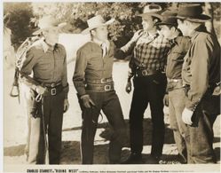Johnny Bond, Cal Shrum, Charles Starrett, Ernest Tubb, Wesley Tuttle, and Art Wenzel in Riding West (1944)