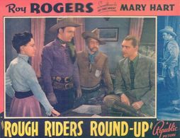Roy Rogers, Raymond Hatton, George Meeker, and Dorothy Sebastian in Rough Riders' Round-up (1939)