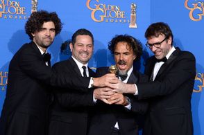 Alejandro G. Iñárritu, Nicolás Giacobone, Armando Bo, and Alexander Dinelaris at an event for 72nd Golden Globe Awards (
