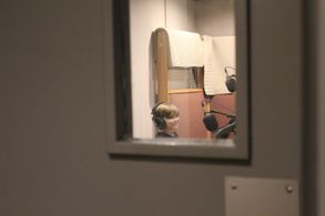 In the voice booth for 