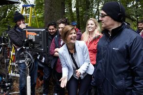 on set of They're Watching