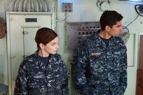 Elizabeth J. Cron and Luke Fattorusso in Megalodon (2018)