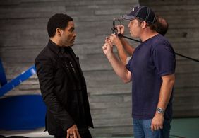 THE HUNGER GAMES: Lenny Kravitz and Robin Bissell