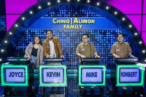 Kevin Alimon, Mike Ching, Joyce Ching, and Kimbert Ching in Family Feud Philippines (2022)