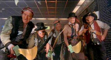 Juba Kennerley, Len Marten, Larry Noble, and Paddy Ryan in The Crimson Permanent Assurance (1983)