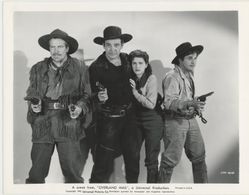 Noah Beery Jr., Lon Chaney Jr., Helen Parrish, and Don Terry in Overland Mail (1942)