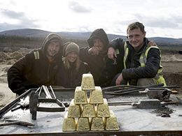 Sam Brown, Parker Schnabel, Rick Ness, and Karla Ann Charlton in Gold Rush: Parker's Trail (2017)