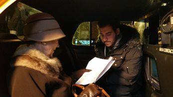 Director Scott Aharoni on set for BARDO, with 2x BAFTA nominated actress, Lelia Goldoni.