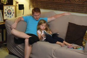 Joshua Whichard and Annie Livingston on set of Open Door Policy