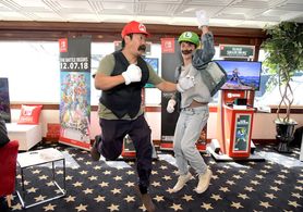 Benjamin Wadsworth with Benedict Wong - Nintendo At The Variety Studio At Comic-Con San Diego 2018