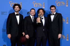 Alejandro G. Iñárritu, Nicolás Giacobone, Armando Bo, and Alexander Dinelaris at an event for 72nd Golden Globe Awards (