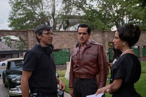 Durante el rodale en San Luis Potosí con Mario Morán y Ana Claudia Talancón