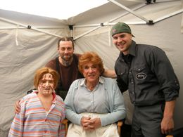 Leslie Nielsen, Jeff Gulka, and Lee Tichon in Stan Helsing (2009)
