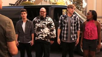 Kendall Schmidt, Tanya Chisholm, Stephen Kramer Glickman, and Logan Henderson in Big Time Rush (2009)