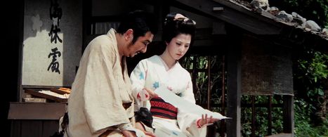 Shintarô Katsu and Reiko Ôhara in Zatoichi Goes to the Fire Festival (1970)