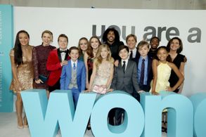 James and members of the cast of Wonder along with Director Stephen Chbosky and Author R.J. Palacio