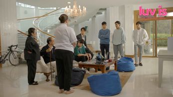 Allen Ansay, Michael Sager, Sean Lucas, Debraliz, Raheel Bhyria, Ariel Ureta, and Vince Maristela in Luv Is: Caught in H