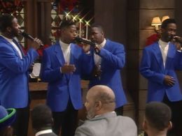 James Avery, Joseph Marcell, Michael McCary, Nathan Morris, Wanya Morris, Shawn Stockman, and Boyz II Men in The Fresh P