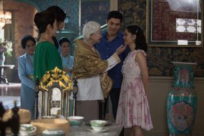 Michelle Yeoh, Lisa Lu, Constance Wu, Gemma Chan, and Henry Golding in Crazy Rich Asians (2018)