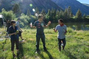 Elizabeth Olin, Jonathan Ade, and Alexander Paul in Lay In Wait (2014)