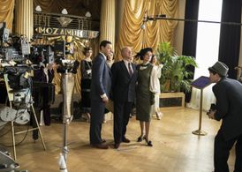 Richard Coyle, Michelle Gomez, Michael Kitchen, Max Deacon, and Poppy Corby-Tuech in The Collection (2016)