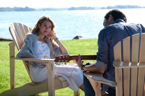 Tori Anderson and Kristopher Turner in You May Kiss the Bridesmaid (2021)