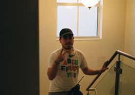 Samuel Vargas at the set of “There’s Someone In The House.”