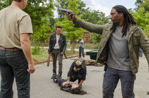 Jason Douglas, Jeffrey Dean Morgan, Christian Serratos, Elizabeth Faith Ludlow, and Troy Jackson in The Walking Dead (20