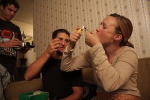 Los Bastardos: Nina Zavarin with Kenny Johnston - a generous actor and 