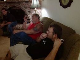 Paul Teutul Jr. and Paul Teutul Sr. in American Chopper: The Series (2003)