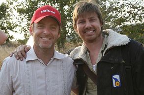 Sean-Michael Smith and Jaret Sacrey on the set of THUNDER CHANCE
