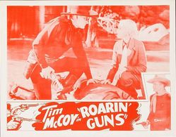 Tim McCoy and Rosalinda Price in Roarin' Guns (1936)