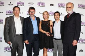 James Cromwell, Penelope Ann Miller, Michel Hazanavicius, Thomas Langmann, and Richard Middleton at an event for The 201