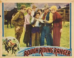 Janet Chandler, William Desmond, David S. Horsley, Rex Lease, Bobby Nelson, and Mabel Strickland in Rough Riding Ranger 