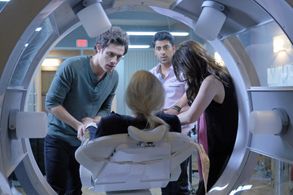 Allison Scagliotti, Ritesh Rajan, Kyle Harris, and Emma Ishta in Stitchers (2015)