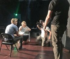 Nate Golon and Michelle Danner on the set of the documentary 