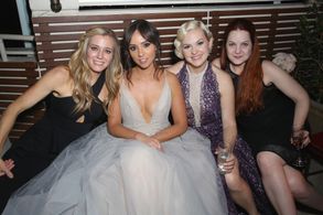 Shauna Duggins, Kimmy Gatewood, and Britt Baron at an event for GLOW (2017)