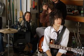 On the set of A little Help.