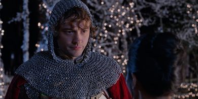 Vanessa Hudgens and Josh Whitehouse in The Knight Before Christmas (2019)